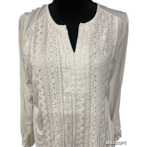 RXB Lace White Blouse. Size Large - Picture 2 of 8